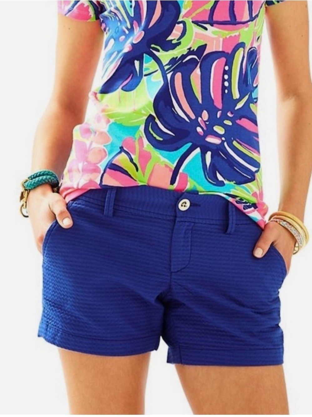 Lilly Pulitzer Bomber Blue Callahan Shorts size 0 NWT